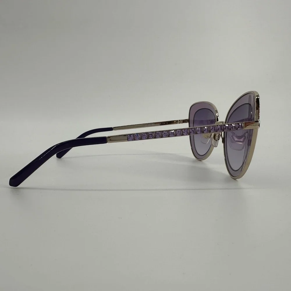 Swarovski SW 144 72Z Rose Gold Aviator Sunglasses Wmen Crystal Detail Frame 51mm
